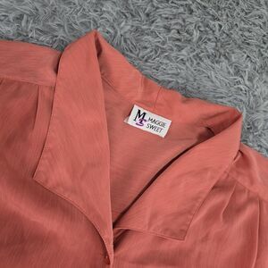Maggie Sweet Todays Special 5133‎ Womens 1X Pink Short Sleeve Button Up Shirt